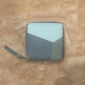 Nicole Bonnie | Elegant Women's Zip Wallet in Gray and Blue